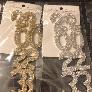2023 gold or silver dangling earrings